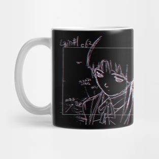 Lain Iwakura 3D Sketch 001 - White on Black Mug